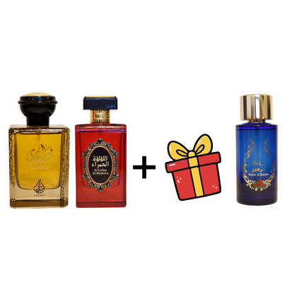 Set 3 Parfumuri de barbati Arabesti 100ML(2+1 GRATIS), Bawadi + Al Lulua Al Hamra + Rehat Al Zahoor