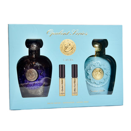Set 2 Parfumuri Arabesti Lattafa Opulent 100ML, Opulent Dubai + Opulent Blue Oud Elixir + 2 Parfumuri Tester 4ML