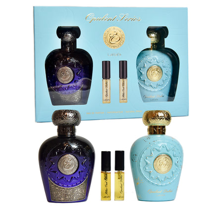 Set 2 Parfumuri Arabesti Lattafa Opulent 100ML, Opulent Dubai + Opulent Blue Oud Elixir + 2 Parfumuri Tester 4ML