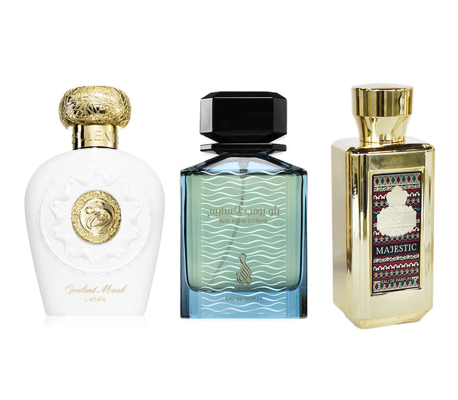 Set 3 Parfumuri pentru Barbati Arabesti 100ML, Opulent Musk + Blue Bomb Extreme + Majestic