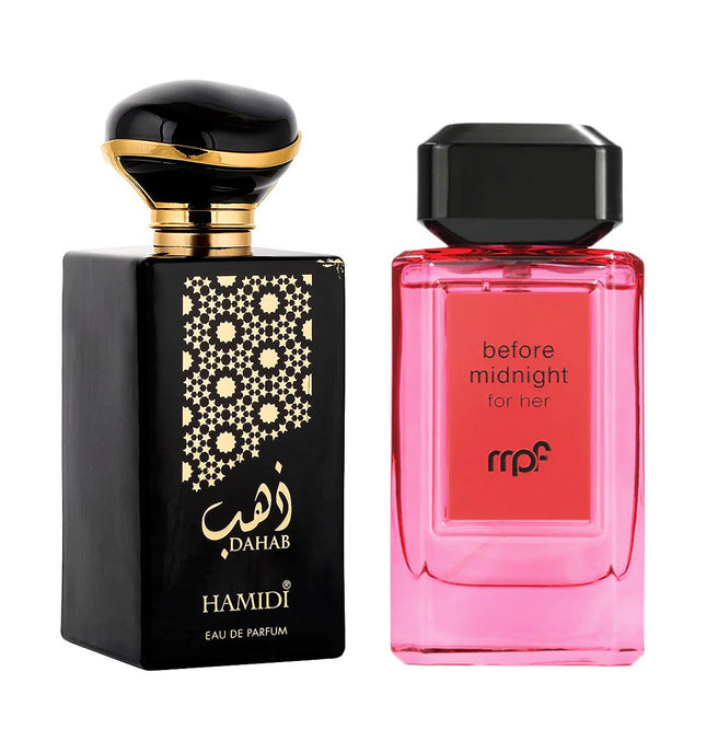 Set 2 Parfumuri Arabesti pentru Barbat si Dama, la 100ML fiecare, Dahab de la Hamidi +Before Midnight for Her