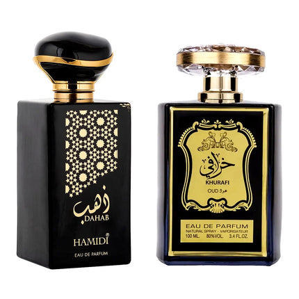 Set 2 Parfumuri pentru Barbati Arabesti 100ML, Dahab de la Hamidi + Khurafi Oud Lattafa