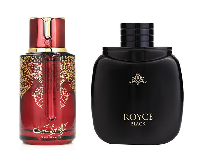 Set Lux Mixt Dama si Barbat: Royce Black de la Vurv si Cranberry Musk de la My Perfumes la 100 ml fiecare