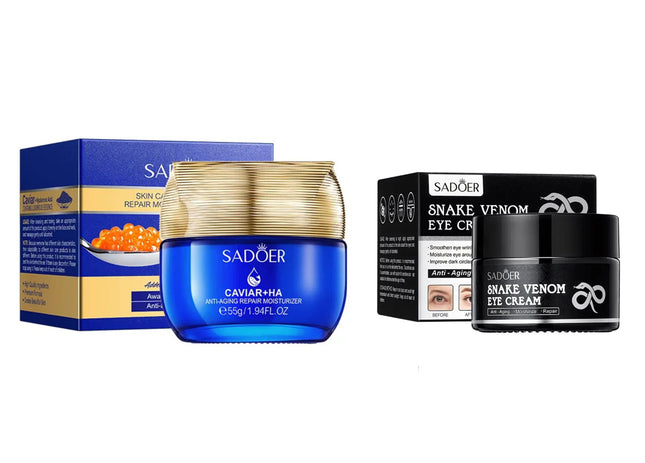 Set Crema Antirid Caviar 55g + Crema Contur Ochi cu venin de sarpe 30g