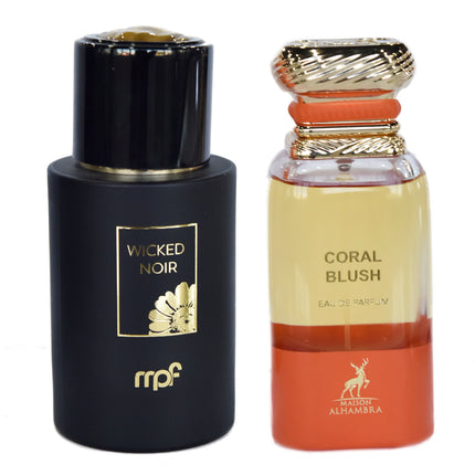 Set 2 Parfumuri Arabesti(1 Barbatesc + 1 de Dama) 100ML, Wicked Noir + Coral Blush