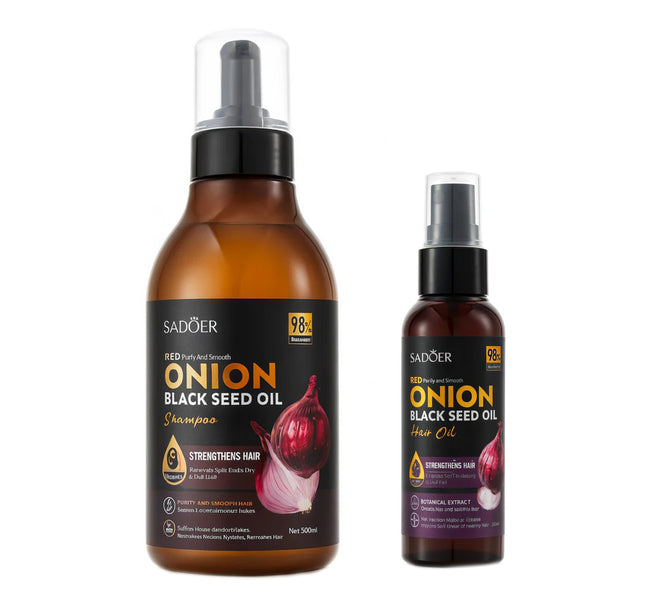 Set Sampon si Ulei pentru cresterea si regenerarea parului cu ulei chimen negru si ceapa rosie